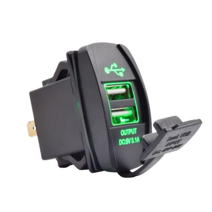 Compact Waterproof Dual USB Car Charger - Image 1