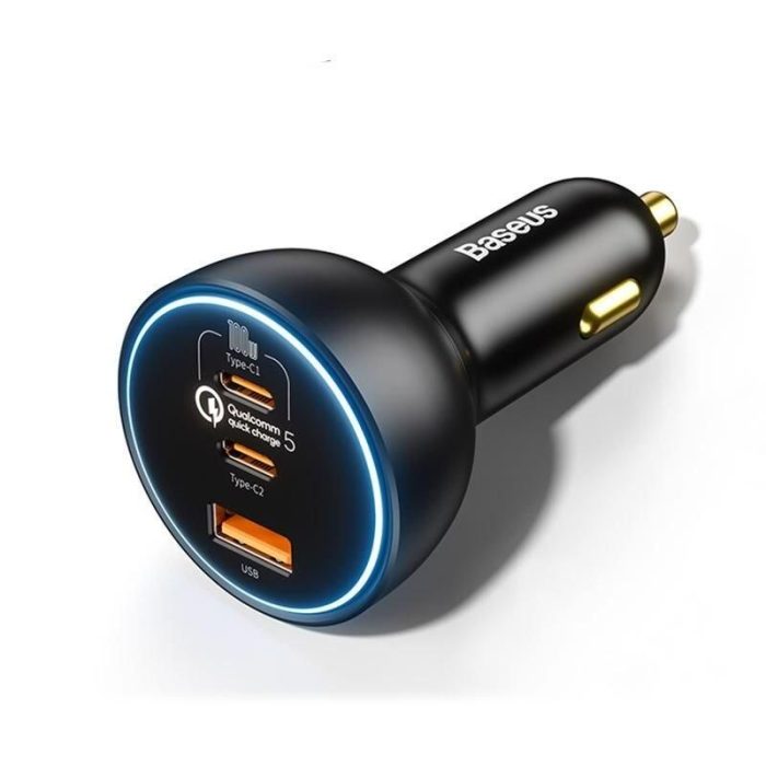 160W Multi-Port Fast Charge Car Charger with QC 5.0 & USB Type-C for Smartphones, Laptops, Tablets - Image 1