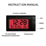 Digital Car Thermometer & Clock with Luminous LCD Display - Image 3