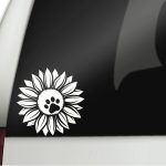 Sunflower & Dog Paw Vinyl Decal - Image 5