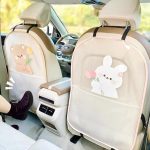 Cute Bear & Rabbit Cartoon Car Seat Kick Mat - Image 4