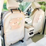 Cute Bear & Rabbit Cartoon Car Seat Kick Mat - Image 2