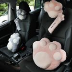 Soft Velvet Cat Paw Seat Belt Cover - Image 3
