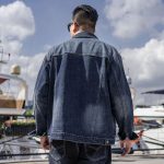 Classic Plus Size Denim Jacket - Dark Blue Cotton Blend for Men - Image 3