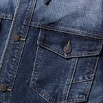 Classic Plus Size Denim Jacket - Dark Blue Cotton Blend for Men - Image 6
