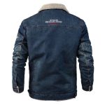 Thick Fleece-Lined Denim Jacket - Men's Warm Bomber Winter Coat in Plus Sizes - Image 3