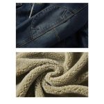 Thick Fleece-Lined Denim Jacket - Men's Warm Bomber Winter Coat in Plus Sizes - Image 7
