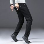 Winter Essential Fleece-Lined Slim Fit Jeans - Men's Warm Stretch Denim - Image 3