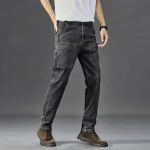 Men's Slim Fit Cargo Jeans - Trendy Six-Pocket Work Pants - Image 3