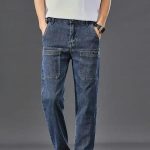 Men's Slim Fit Cargo Jeans - Trendy Six-Pocket Work Pants - Image 4