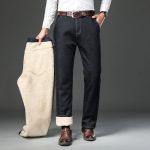 Winter Warm Thick Fleece-Lined Men's Straight Leg Jeans - Image 6