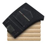 Winter Warm Thick Fleece-Lined Men's Straight Leg Jeans - Image 7