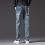 Men's Vintage-Style Straight Fit Cotton Stretch Jeans - Image 7