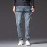 Men's Vintage-Style Straight Fit Cotton Stretch Jeans - Image 6