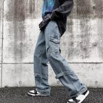 Men's Baggy Y2K Streetwear Jeans - Hip Hop Denim Straight Leg Trousers - Image 4