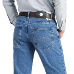 Men's Stretch Slim Fit Straight Jeans - Classic Cotton Denim Trousers - Image 2
