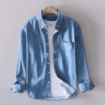 2023 Spring Essential Men's Slim-Fit Cotton Denim Shirt - Image 6