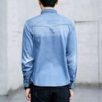 Korean Slim Fit Denim Shirt - Men's Stylish Long Sleeve Casual Coat - Image 5