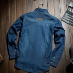 Fashion Classic Retro Jeans Shirt - Men's Long Sleeve Denim Shirt - Image 5