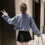 Chic Cropped Denim Jacket - Women's Lace-Up Jean Outerwear for All Seasons - Image 5