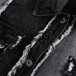 2023 Unisex Vintage Denim Tassel Jacket | Hip Hop Patchwork Streetwear - Image 4