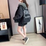 Women's Hooded Denim Jacket - Winter Patchwork Thick Velvet Plus Size Coat - Image 4