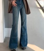 High Waist Harajuku Tassel Flare Jeans - Y2K Dark Blue Streetwear Denim - Image 6