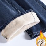 Winter Warm Fleece-Lined Flare Jeans - Mid-Waist Stretch Denim Pants for Women - Image 5