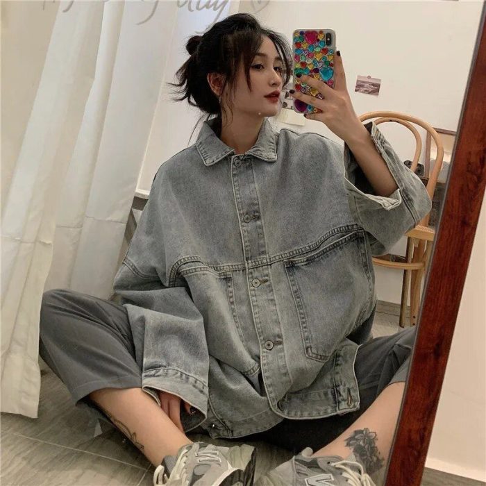 2023 Retro Chic Denim Jacket - Women's Loose Fit Cardigan Top - Image 5