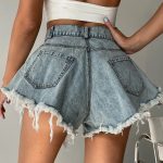 High-Waist Tassel Denim Shorts for Women - Image 5