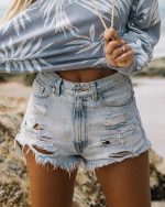 High Waist Ripped Tassel Denim Shorts - Summer Chic Hot Pants - Image 2