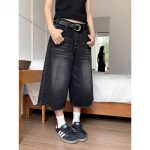 Y2K Vintage Denim Wide-Leg Shorts - Summer Harajuku Streetwear - Image 2
