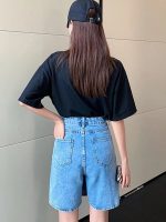 High-Waist Plus Size Denim Skirt Shorts - Summer Casual Chic - Image 4