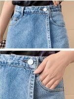 High-Waist Plus Size Denim Skirt Shorts - Summer Casual Chic - Image 7