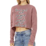 Real Girl Isn't Perfect Cropped Sweatshirt - Themed Women's Sweatshirt - Best Design Crop Crew Sweatshirt - Image 3