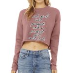 Real Girl Isn't Perfect Cropped Sweatshirt - Themed Women's Sweatshirt - Best Design Crop Crew Sweatshirt - Image 2