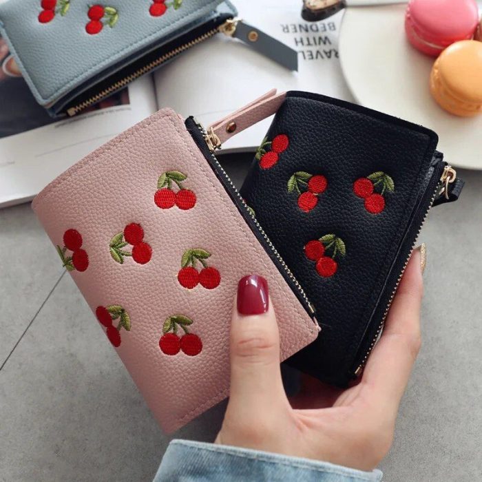 Chic Mini Wallet with Fruits Embroidery - Image 2