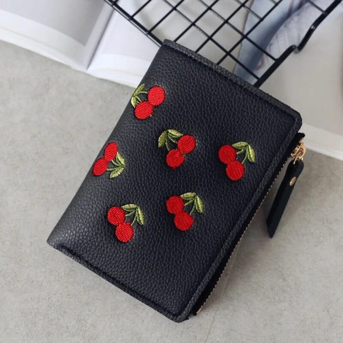 Chic Mini Wallet with Fruits Embroidery - Image 3