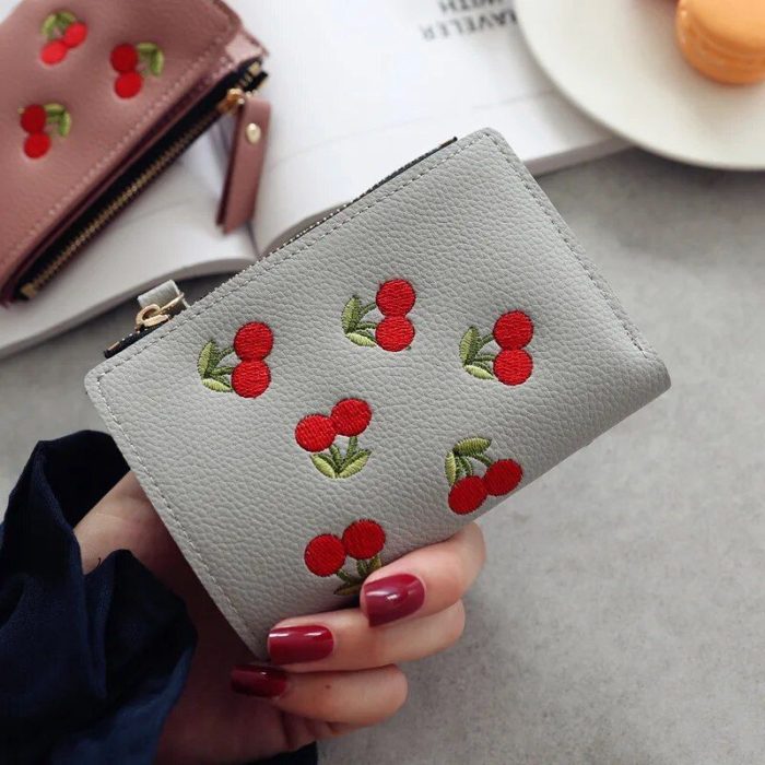Chic Mini Wallet with Fruits Embroidery - Image 6