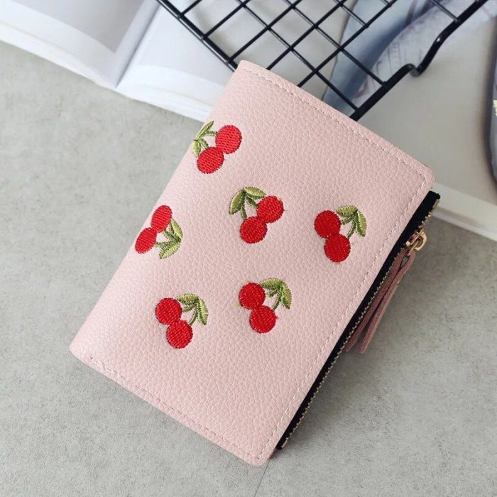 Chic Mini Wallet with Fruits Embroidery - Image 5