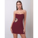 Sexy Strapless Diamond Heart Cutout Mini Dress - Image 4