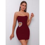 Sexy Strapless Diamond Heart Cutout Mini Dress - Image 6