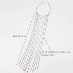 Glittering Long Tassel Rhinestone Hairband - Image 7