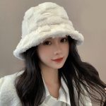 Chic Winter Warm Plaid Lamb Wool Bucket Hat for Women - Image 5