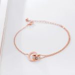 Elegant Titanium Steel Crystal Heart Anklet - Image 4