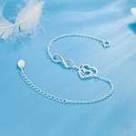 Elegant 925 Sterling Silver Heart-Shaped Zircon Bracelet - Image 2