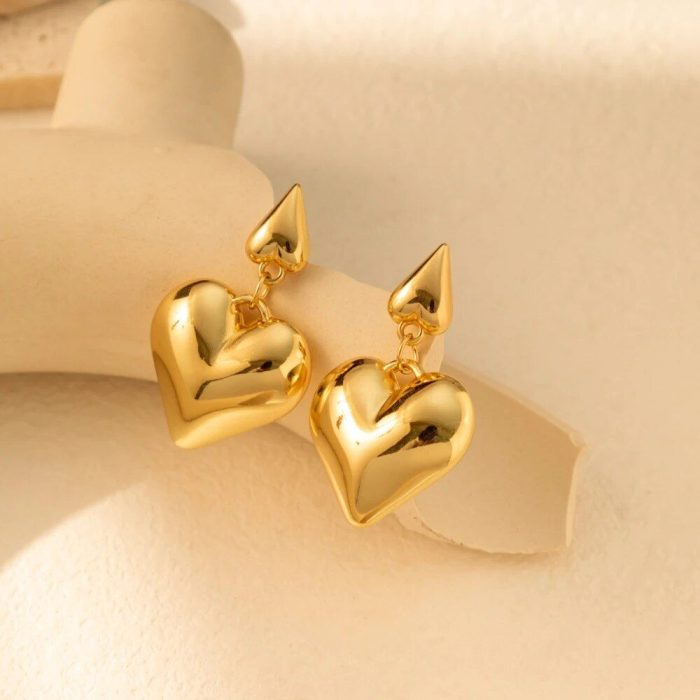 Vintage Heart Drop Earrings - Image 4