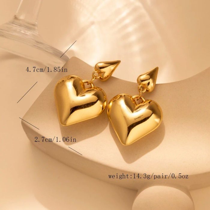 Vintage Heart Drop Earrings - Image 5