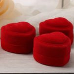 Charming Velvet Heart-Shaped Jewelry Box for Rings and Earrings - Image 6