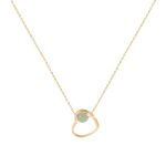 Gold Color Heart Pendant Necklace with Hetian Jade - Image 2